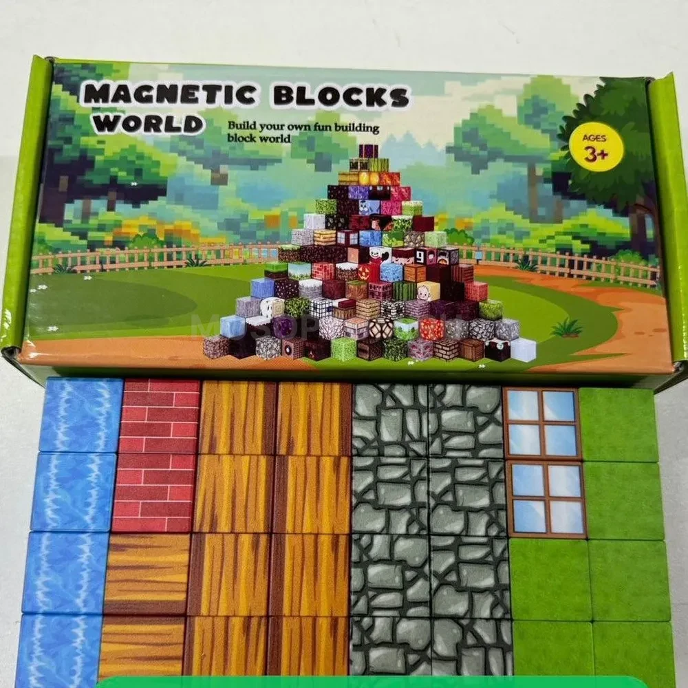 Конструктор магнитный, развивающий набор Magnetic Blocks World 64 блока оптом