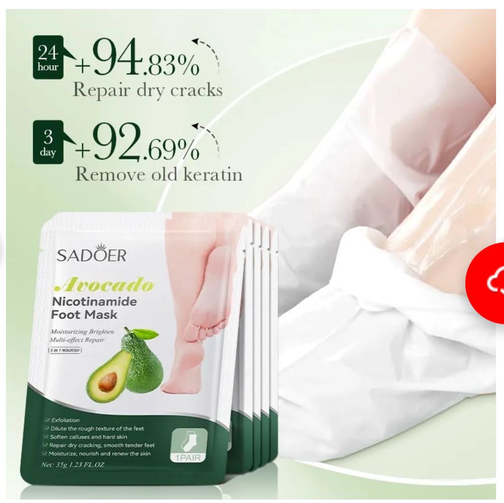 Маска пилинг-носочки для ног Sadoer Avocado Nicotinamide Foot Mask 35г оптом - Фото №2